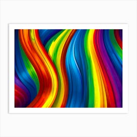 Rainbow Wavy Background Art Print