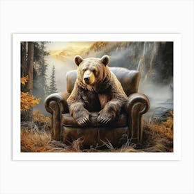 Bear In The Chair Art Print