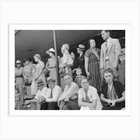 People Waiting On Sidewalk For Parade, National Rice Festival, Crowley, Louisiana By Russell Lee Art Print