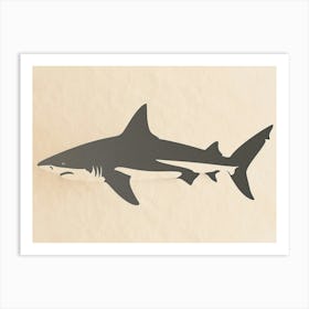 Common Thresher Shark Silhouette 6 Art Print