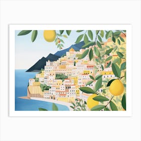 Amalfi Italy Landscape Watercolour Art Print