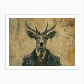 Absurd Bestiary: From Minimalism to Political Satire. Deer 1 Art Print