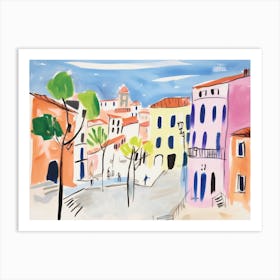 Parma Italy Cute Watercolour Illustration 1 Art Print