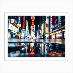 Asian City Night Art Print