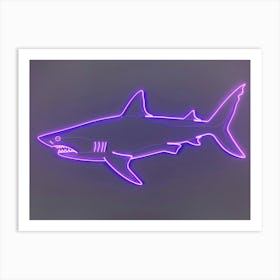 Neon Purple Smallscale Cookiecutter Shark 3 Art Print
