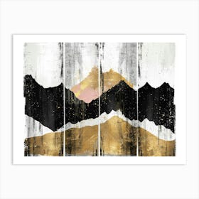 Gold And Black Mountains 18 Art Print