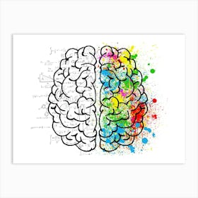 Brain Mind Psychology Idea Drawing Art Print