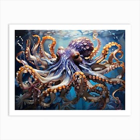 Mesmerizing Colorful Octopus In Water Art Print