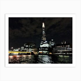 Shard At Night From The Thames (UK Series) Art Print