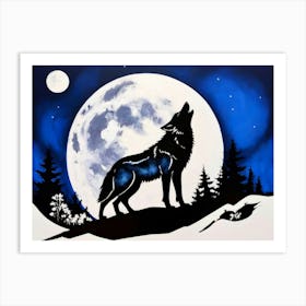 Howling Wolf Painting Art Print