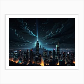 Cityscape At Night 1 Art Print