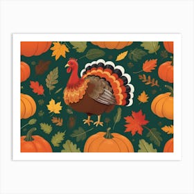 Default A Joyfully Festive Thanksgiving Illustration Featuring 0 (1) Art Print