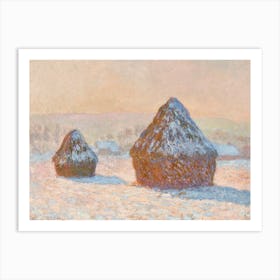 Wheatstacks, Snow Effect, Morning (1891), Claude Monet Art Print