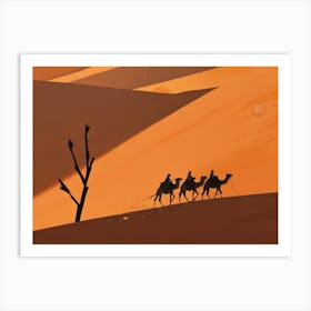 Camels In The Desert 5 Art Print