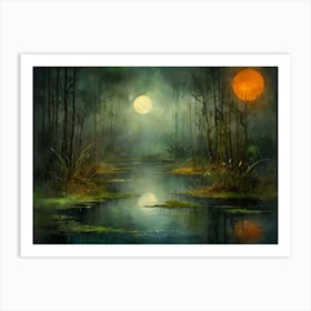 Moonlight In The Swamp Art Print