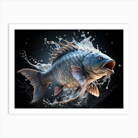 Fish Leaping From Water With A Splash Art Print