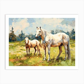 Horses Painting In Transylvania, Romania, Landscape 4 Art Print