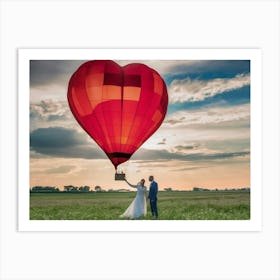 Heart Balloon Wedding Art Print