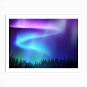 Aurora neon landscape #8 Art Print