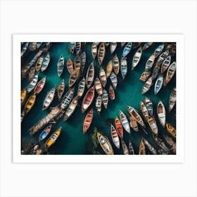 Many Boats In The Harbor Art Print