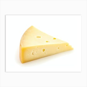 Cheese Slice Isolated On White Art Print