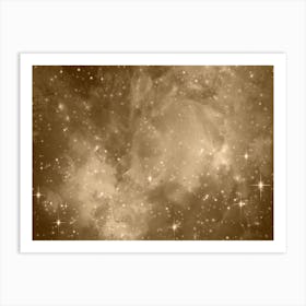 Tan Galaxy Space Background Art Print