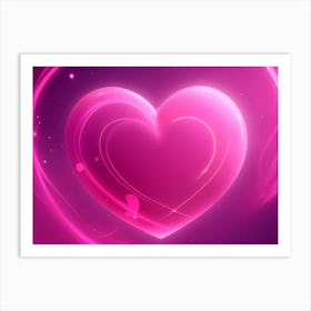 A Glowing Pink Heart Vibrant Horizontal Composition 76 Art Print