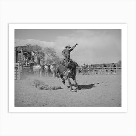 Quemado,New Mexico, Bronc Busting At The Rodeo By Russell Lee Art Print