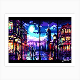 Prism Night Scene - Night In The City Art Print