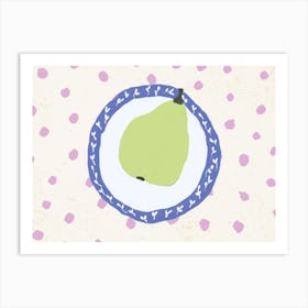 Pear On Plate Art Print