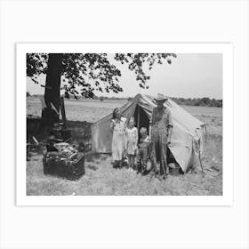 Veteran Migrant Agricultural Worker And His Family Encamped On The Arkansas River, Wagoner County, Oklahoma By Art Print