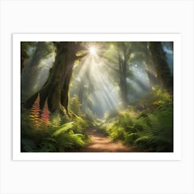 Forest Path Paintings Art Print Art Print