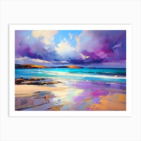 Abstract Beach Purple Clouds Art Print