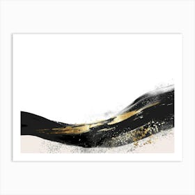 Gold And Black Abstract Painting 106 Art Print