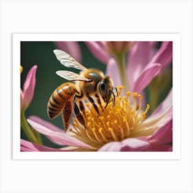 Bee On Flower 1 Art Print