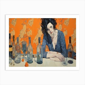 'The Woman At The Table' Art Print