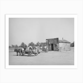 Scene At Crossroads Grocery Store, Mcintosh County, Oklahoma By Russell Lee Art Print