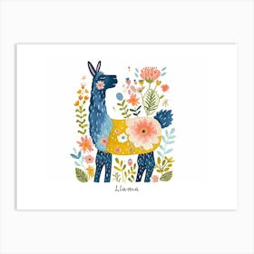 Little Floral Llama 1 Poster Art Print