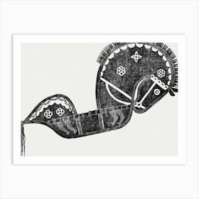 horse linocut 1 Art Print