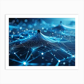 Abstract Digital Art Featuring Large Interconnected Datum Points Symbolizing An Ai Network In A Fut Art Print