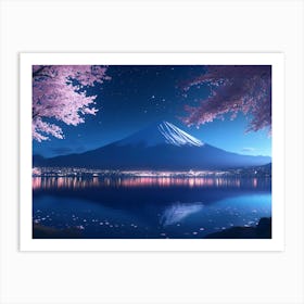 Mt Fuji At Night Art Print