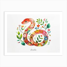 Little Floral Snake 3 Poster Art Print