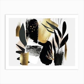 Abstract Black And Gold Painting 86 Art Print