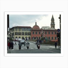 Paninari Riding Across Ponte Santa Trinita Florence Art Print