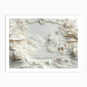 Beautiful 3d Chinese Landscape 4 Art Print