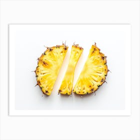 Pineapple Slices Isolated On White Art Print