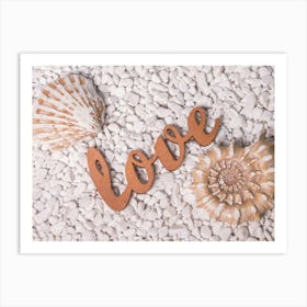 Love seashell art print Art Print