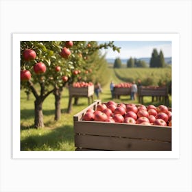 Crates Of Red Apples In An Orchard 7 Art Print