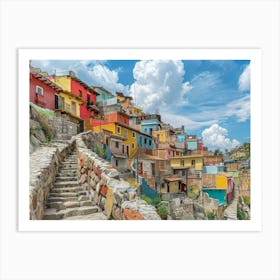 Colorful Houses In Mexico City 1 Art Print