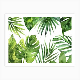 Watercolor Tropical Leaves 6 Art Print